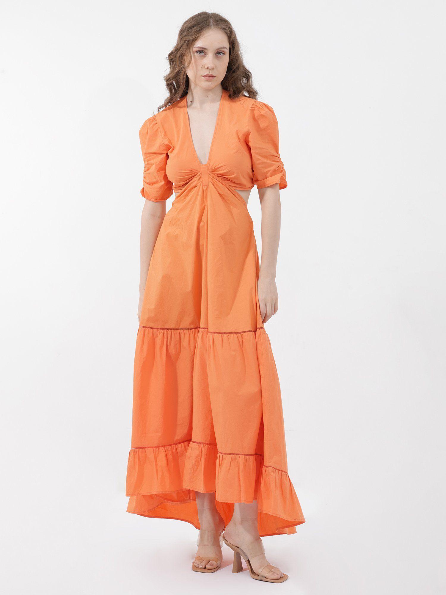 lesman orange dress