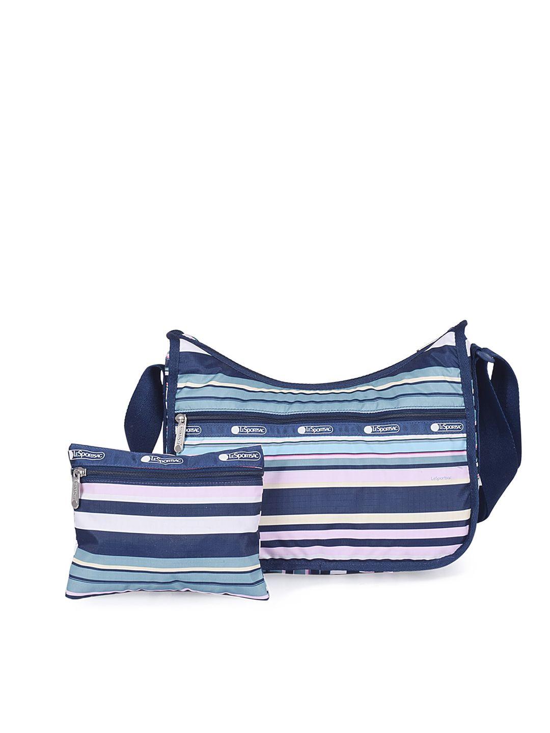 lesportsac women striped structured sling bag with pouch