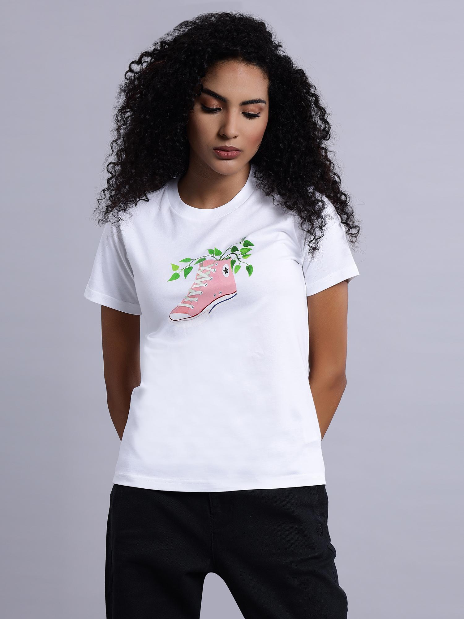 let's grow sneaker white t-shirt