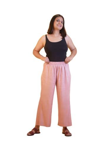 letsdressup palazzo pants for women | xs to 8xl | plus size palazzos for women | non- transparent | pockets | plazo for women | pants with pockets blush