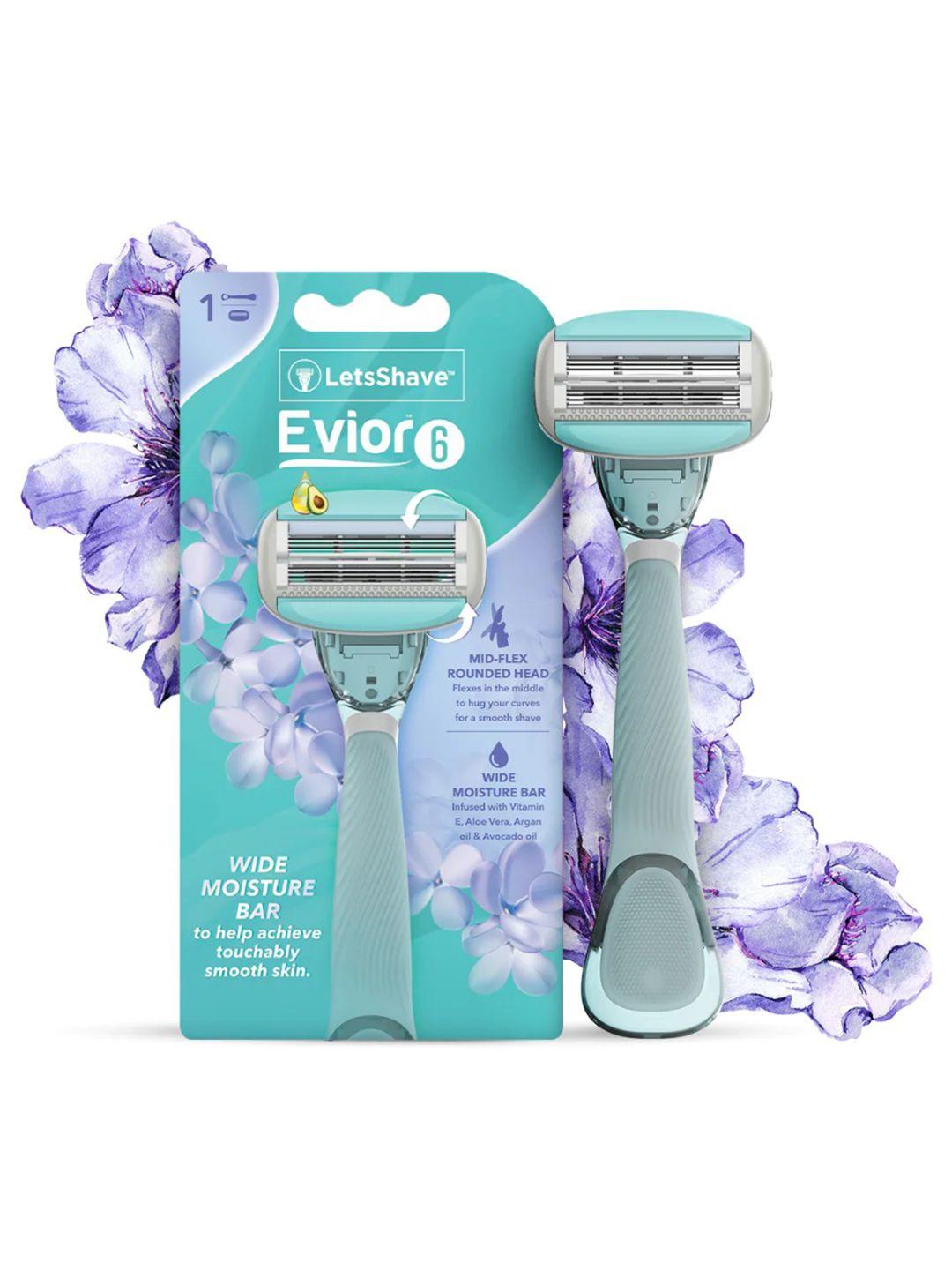 letsshave evior 6 body razor trial kit for women - twin 3 blade design razor