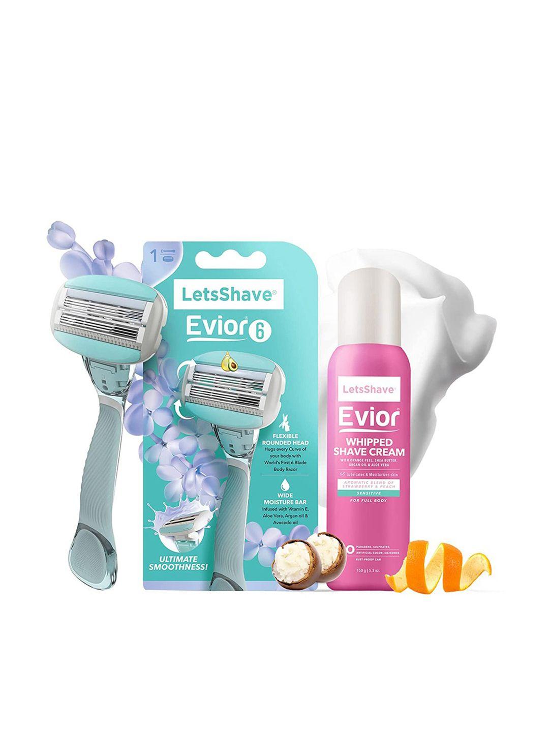 letsshave women set of 2 evior 6 body razor trial kit for sensitive skin