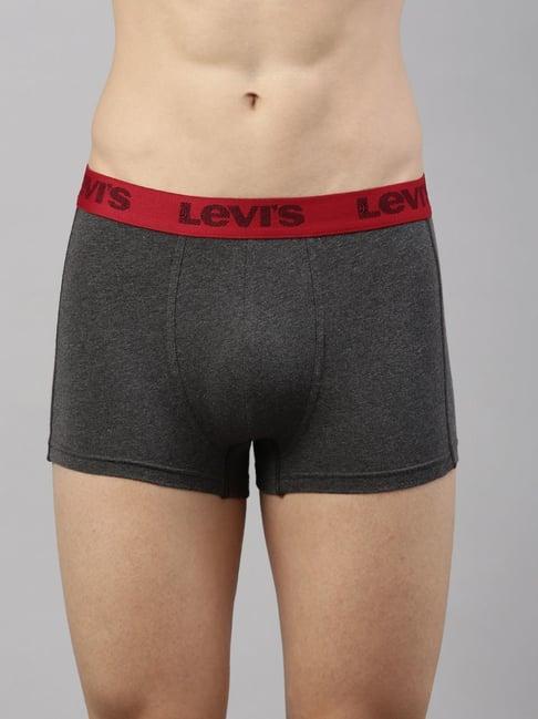 levi's 067 dark grey melange cotton regular fit trunks