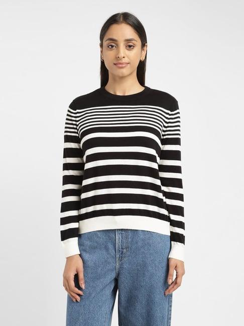 levi's black & white striped sweater