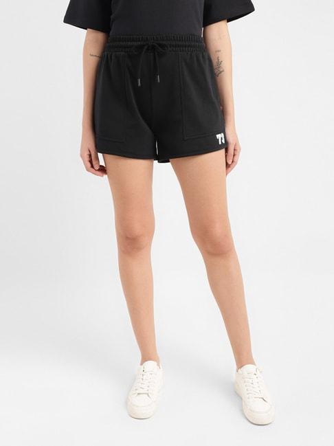 levi's black cotton relaxed fit shorts