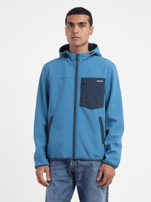 levi's blue regular fit hooded jackets