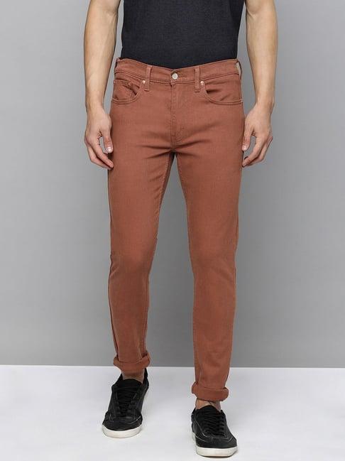 levi's brown cotton skinny fit jeans