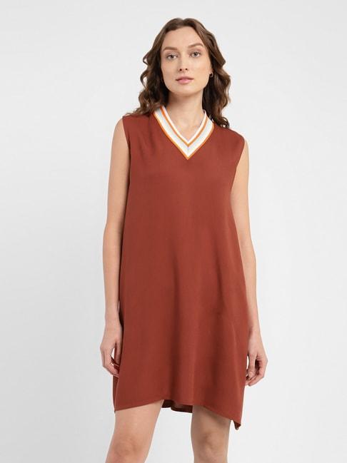 levi's brown sleeveless shift dress