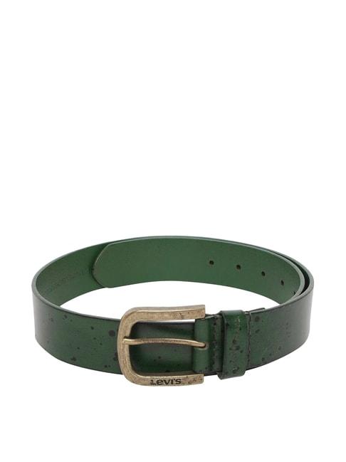 levi's green leather waist belt for men
