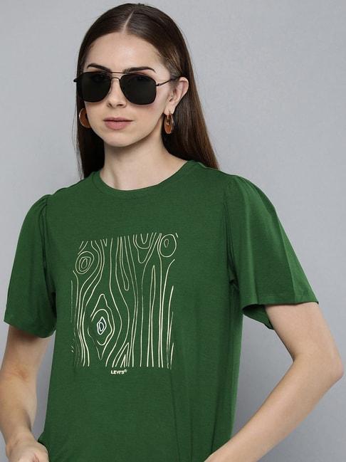 levi's green printed t-shirt
