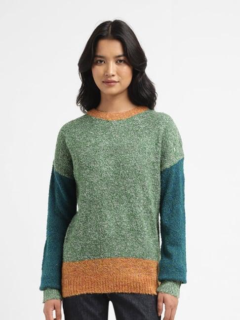 levi's green self design sweater