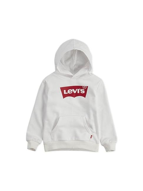 levi's kids white graphic print hoodie