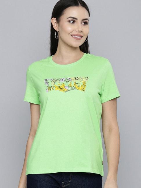 levi's light green printed crew t-shirt
