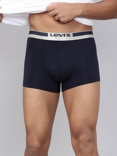 levi's navy cotton regular fit trunks