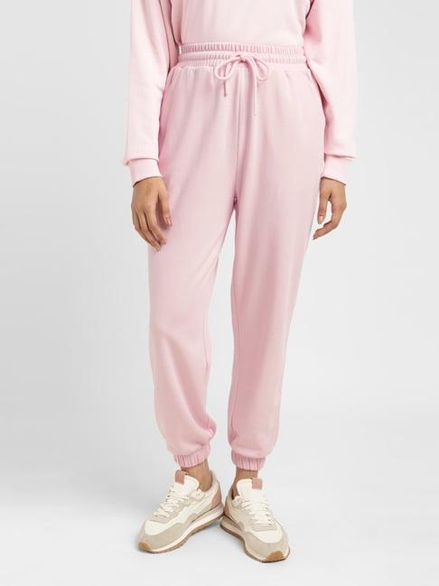 levi's pink cotton regular fit joggers