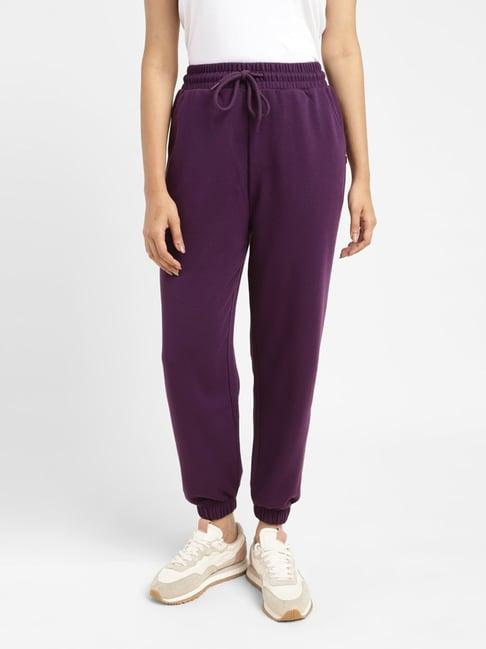 levi's purple cotton regular fit joggers
