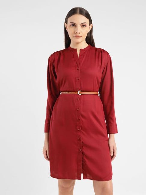 levi's red regular fit shirt dress