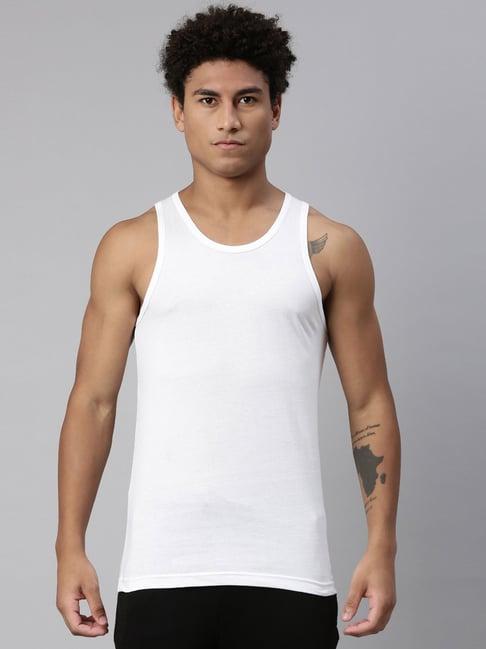 levi's white cotton regular fit vest