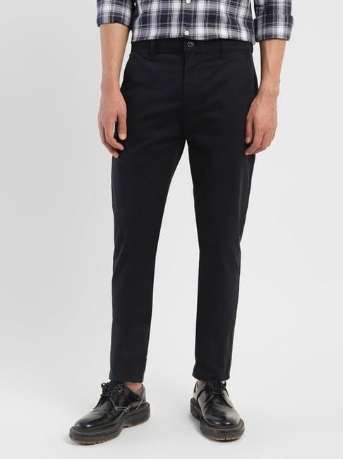 levi's 512 black cotton slim fit trousers