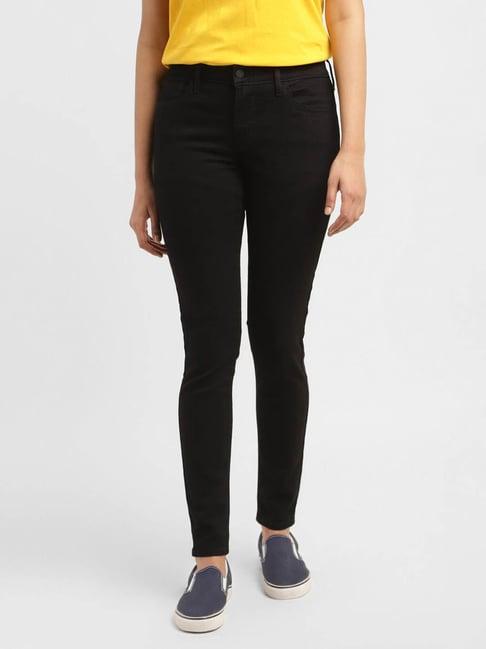 levi's 710 black super skinny fit mid rise jeans