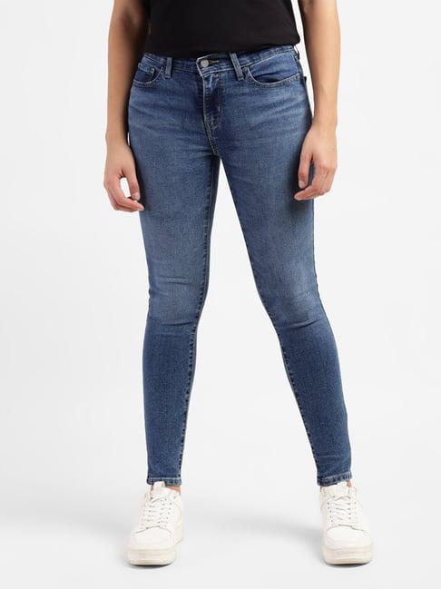 levi's 710 blue super skinny fit lightly washed jeans