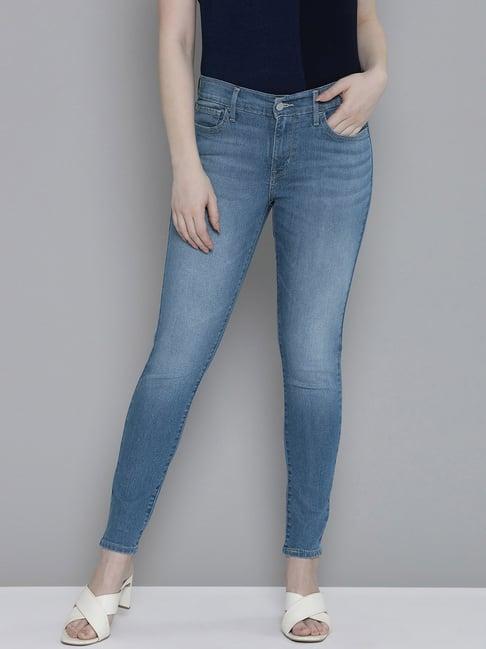 levi's 710 light blue skinny fit mid rise jeans