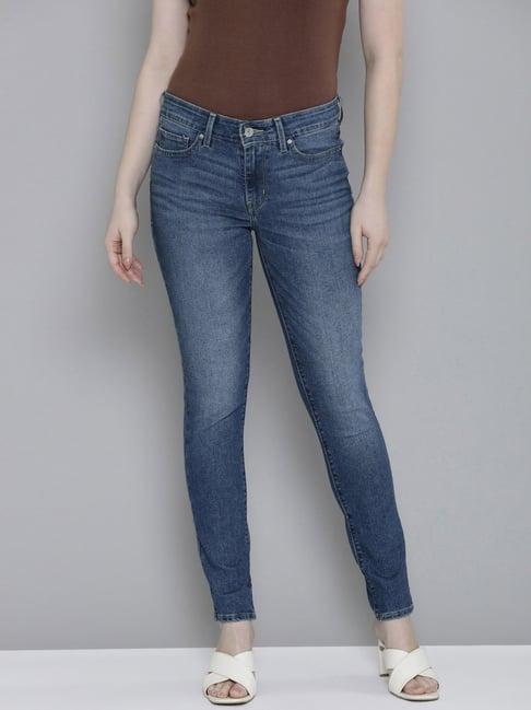 levi's 711 blue skinny fit mid rise jeans