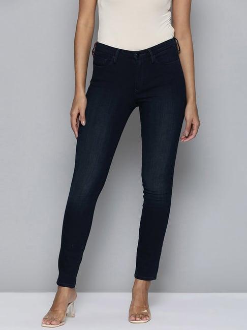 levi's 711 dark navy skinny fit mid rise jeans