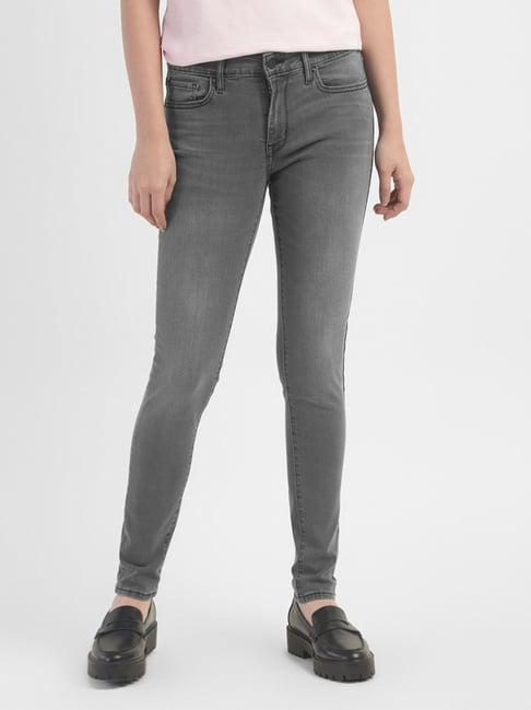 levi's 711 grey skinny fit mid rise jeans