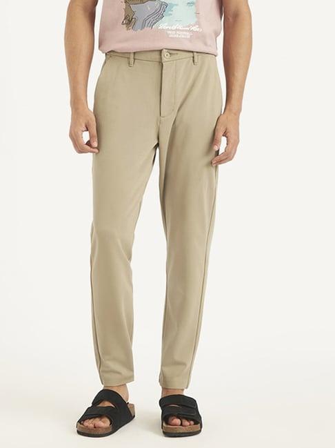 levi's beige regular fit trousers