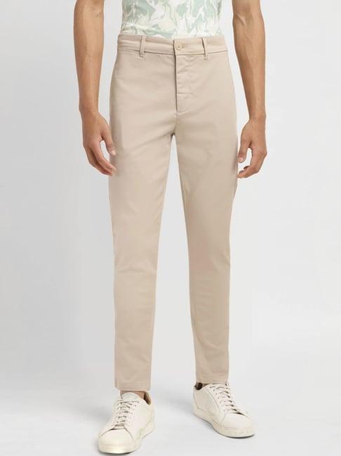 levi's beige slim fit trousers