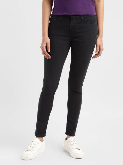 levi's black blended super skinny fit mid rise jeans