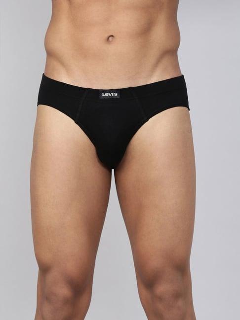 levi's black cotton regular fit briefs