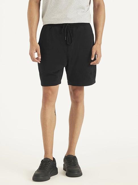 levi's black cotton regular fit shorts