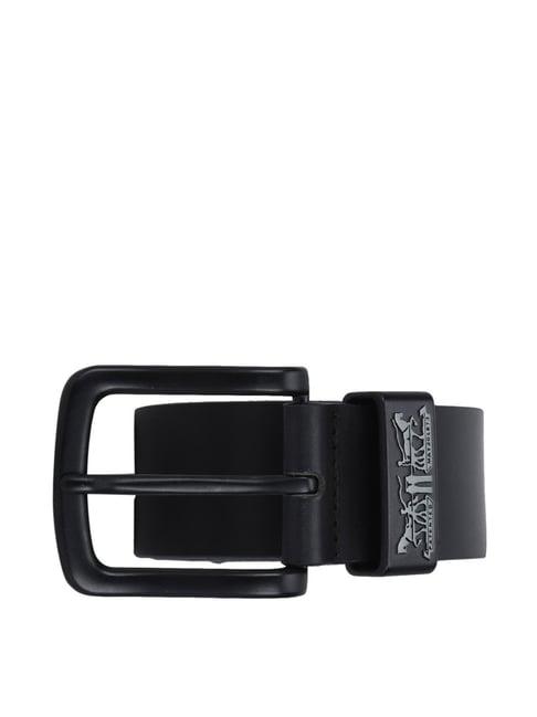levi's black leather waist belt for men