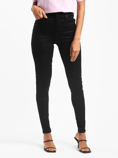 levi's black super skinny fit mid rise jeans