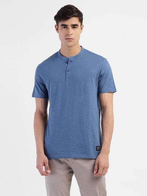 levi's blue cotton regular fit t-shirts