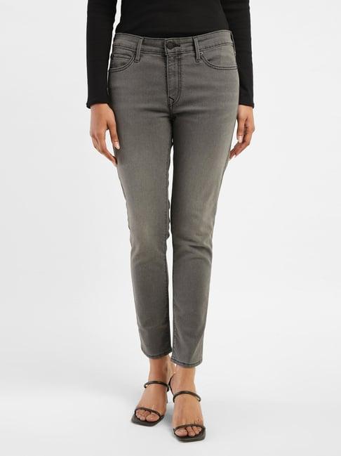 levi's blue cotton skinny fit mid rise jeans