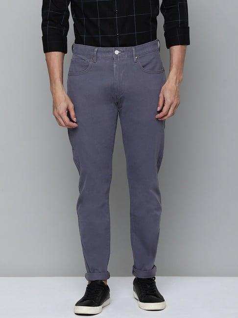 levi's blue cotton tapered fit chinos