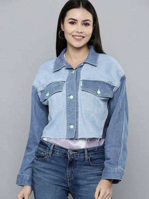 levi's blue full sleeves denim jacket