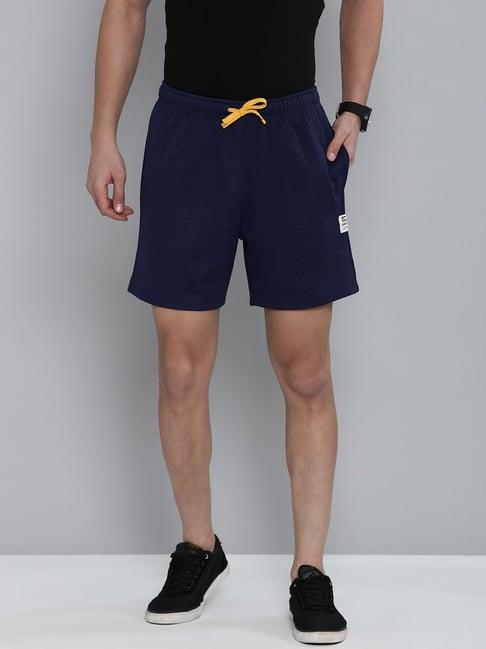 levi's blue regular fit self pattern shorts