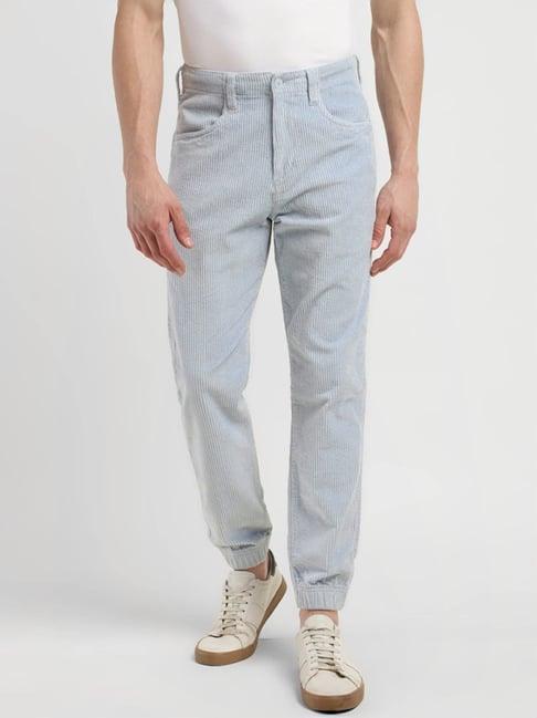 levi's blue regular fit striped jogger pants