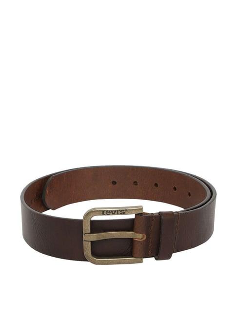 levi's brown leather waist belt for men