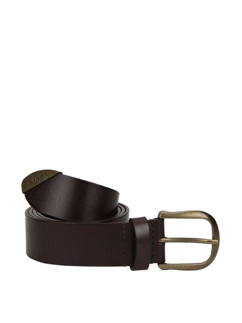 levi's brown leather waist belt for men