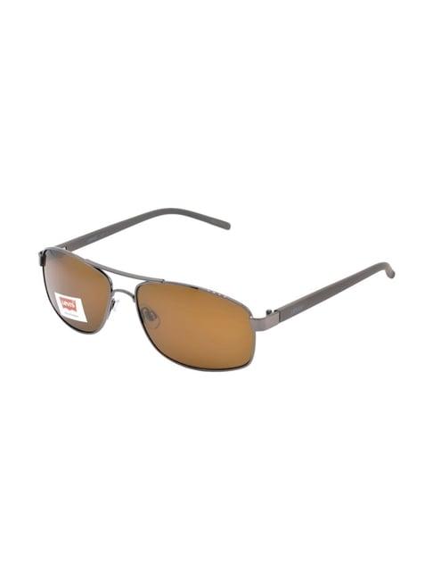 levi's brown rectangular uv protection sunglasses for men