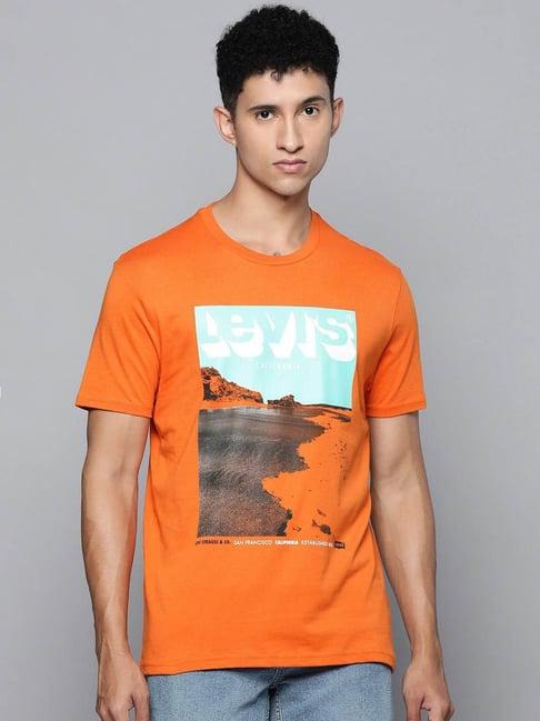 levi's burnt orange graphic print t-shirt