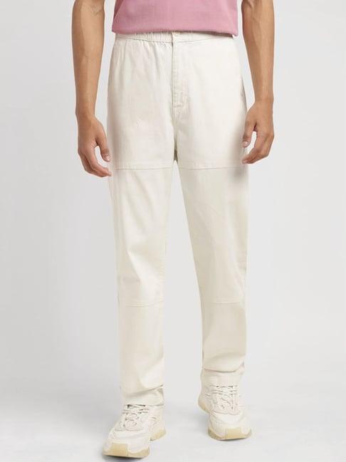 levi's cream regular fit trousers