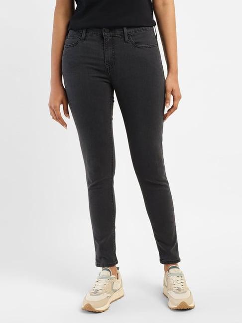 levi's dark grey blended super skinny fit mid rise jeans