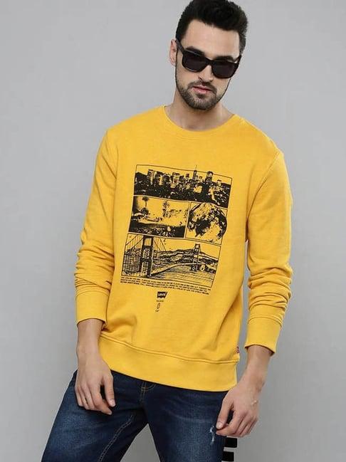 levi's goldenrod yellow graphic print sweatshirt