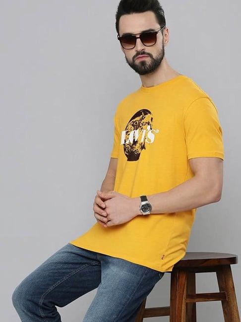 levi's goldenrod yellow graphic print t-shirt